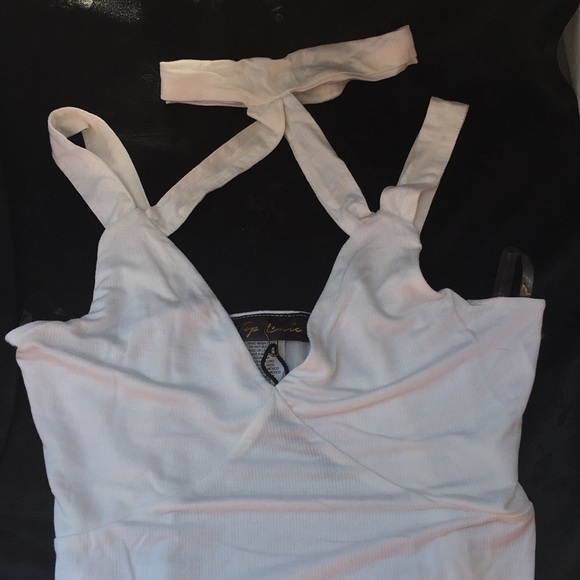 New! White Cross Yoke Bodysuit - Picture 3 of 7